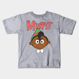 Misfit Elf 2 Red and Green Kids T-Shirt